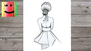 Comment dessiner une fille avec une belle robe pour les débutants  dessin pas à pas [upl. by Hieronymus]