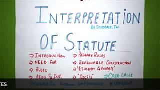 Interpretation of Statutes RJS Rajasthan Judicial Services Part 1 [upl. by Shriver149]