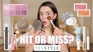 yesstyle kbeauty makeup haul amp try on🎀WAKEMAKE ROMAND UNLEASHIA  worth the money [upl. by Paucker]