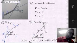 Force Vectors  Example 2 Statics 2123 [upl. by Gobert]