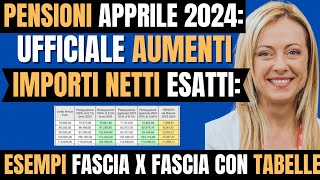 PENSIONI APRILE TABELLE UFFICIALI AUMENTIARRETRATI SIMULAZIONE IMPORTI NETTI CONFERMATI [upl. by Madi]