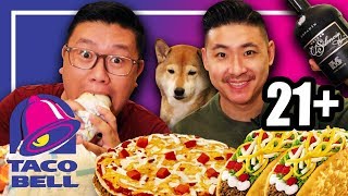 Taco Bell amp Tequila Mukbang Toasted Cheddar Chalupa [upl. by Ribaudo113]