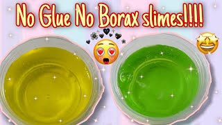 DIY 2 WAYS TO MAKE NO GLUE NO BORAX SLIMES AT HOME  with Dish Soap mouthwash [upl. by Enyr442]