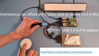 Demo Zigbee interference caused by USB 30 [upl. by Jara]