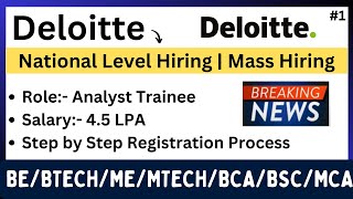 Deloitte National Level Hiring  Mass Hiring 2024  BEBTECHBCABSCMEMTECHMCA  PART1 [upl. by Shea432]