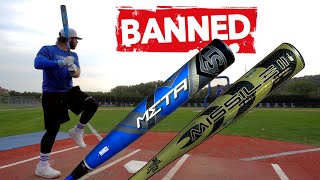 Hitting with BANNED BBCOR BATS  2020 Louisville Slugger META 33quot vs 2022 Stinger Missile 2 33quot [upl. by Nylcsoj]