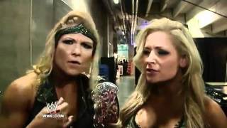 WWEcom Exclusive Beth Phoenix and Natalya demand to know what Alicia Fox was talking about [upl. by Neenaej795]