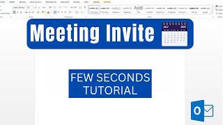 How to send meeting invitation  Outlook [upl. by Ahseer]