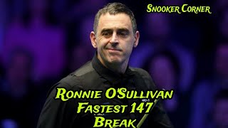 Ronnie oSullivan fastest 147 break ever  Snooker Corner [upl. by Tait]