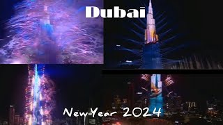 New year Dubai Special 2024 Celebration New Year UAE FIR works Burji khalifa [upl. by Anayia]