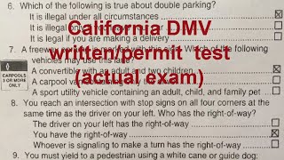 2024 California DMV Written Permit test Actual ExamOriginal exam 2024 California DMV written tests [upl. by Taylor]