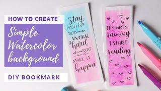 Simple Watercolor Background with Artline Stix  DIY Bookmark Tutorial [upl. by Nive]