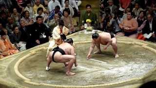 Kyokutenho 123  Sekiwake Goeido 87  Sumo  Natsubasho 2012 [upl. by Rabush]