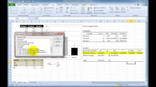 Performing a Oneway ANOVA in Excel with posthoc ttests [upl. by Inna]