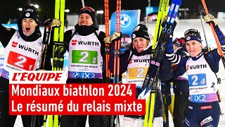 Mondiaux Biathlon 2024  La France championne du monde du relais mixte à Nove Mesto [upl. by Dardani]