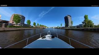 Leeuwarden  Fahrt in die Stadt  anlegen im Park  Widescreen Version  ASMR  Holland by Boat [upl. by Innavoij]