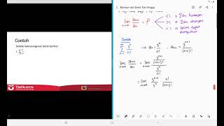 Kalkulus  Barisan dan Deret Tak Hingga Part 20  Uji Deret Positif Uji Rasio [upl. by Rammus]
