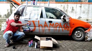 Painting full car with spray cans [upl. by Rodgers630]