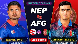 NEPAL U19 VS AFGHANISTAN U19 CRICKET MATCH  U19 WC 2024  NepU19 vs AfgU19  Score amp Commentary [upl. by Yllak]