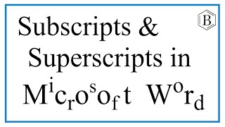 How to do Subscripts amp Superscripts in Microsoft Word and shortcuts [upl. by Shurlocke245]