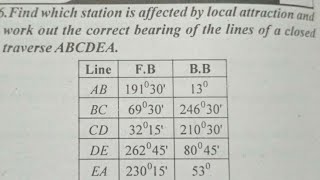 Easiest way to Use Local Attraction method to correct bearing if every line has error [upl. by Enida]