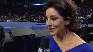 2019 Pac12 Womens Gymnastics Championship UCLA gymnastics head coach Valorie Kondos Field [upl. by Yadahs]