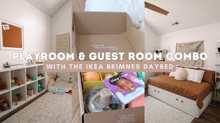 Playroom Guest Room Combo with the IKEA Brimnes daybed  Lovevery Review [upl. by Kirkpatrick22]