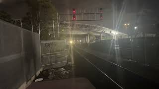 Amtrak Coast Starlight Train 14 going by The Oakland Coliseum Station Oakland CA Platform View [upl. by Parette272]