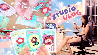 ☀ STUDIO VLOG ☀ New Enamel Pins Settling Into New Home Posca Drawings amp more [upl. by Dellora1]