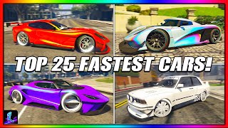 TOP 25 FASTEST CARS IN GTA ONLINE 2024 [upl. by Ahseiyk]