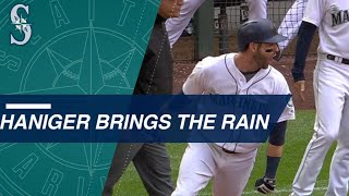 Mitch Haniger belts three homers makes two great throws and delivers a walkoff win vs Angels [upl. by Orlosky224]