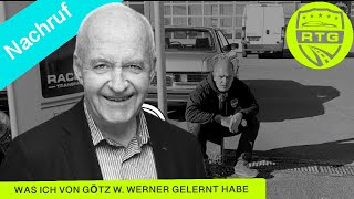 Nachruf zum Tod von Götz W Werner dem dmGründer  von Tom Gob RaceToGo GmbH [upl. by Halverson]