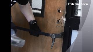 Police Officer Testing Nightlock Lockdown Door Barricade Classroom Doors [upl. by Aslin]