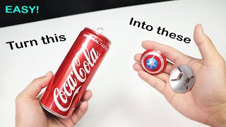 How to make Captain Americas Shield using SODA can  SUPER EASY DIY [upl. by Yasnyl]