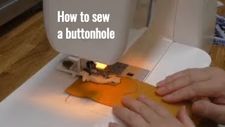 How to Use the Automatic Buttonhole FootJanome [upl. by Adnohsat362]