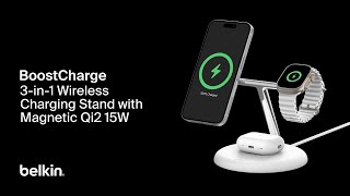 Belkin BoostCharge Pro 3in1 Magnetic Wireless Charging Stand with Qi2 15W [upl. by Marcella]