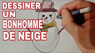 COMMENT dessiner un bonhomme de neige de Noël étape par étape [upl. by Cida806]