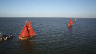 Dronebeelden botters Vereniging Behoud de volendammer Botters [upl. by Eerahc]