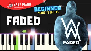 Faded  Alan Walker I Piano Tutorial I Easy Sheet Music for Beginners PDF I SLOW [upl. by Elliven770]