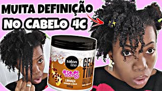 FINALIZAÇÃO COM A NOVA GELATINA LINHAÇA SALON LINE DEFINIÇÃO E BRILHO  Cabelo Crespo [upl. by Bettye]