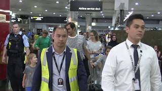 Roger Federer wife Mirka amp kids leave Melbourne after AusOpen R4 Tsitsipas loss  15MOF [upl. by Maya461]