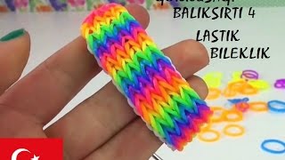 Lastik bileklik yapimi GÖKKUŞAĞI BALIKSIRTI 4  DIY Türkçe  Fishtail bilezik basit nasil yapilir [upl. by Anitsirc]