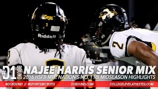 Najee Harris Senior Football Highlights Nations No 1 Ranked RB Antioch Alabama Commit [upl. by Odlanier110]