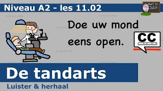 NT2 A2 Op bezoek bij de tandarts  tand gaatje zenuw prikje verdoving Nederlands leren 12 Les 1102 [upl. by Svend]