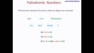 Palindromic Numbers [upl. by Eedrahs]