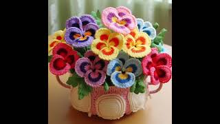 PANSY FLOWERS BEAUTIFUL MULTICOLOR BASKET PANSY FLOWER PLANTER AI IMAGES DESIGN IDEAS SHORTS [upl. by Oam]