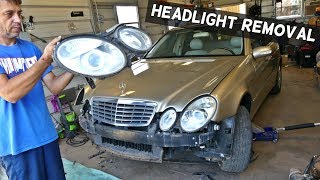 HOW TO REMOVE AND REPLACE HEADLIGHT ON MERCEDES W211 [upl. by Nivla]