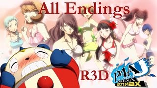 Persona 4 Arena Ultimax  All Story Endings English Full 1080p HD [upl. by Iblok]