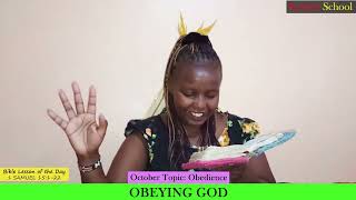 Sunday School 0  6 Years  Obeying God  Tr Veronica  6th Oct 2024 [upl. by Rebmetpes]