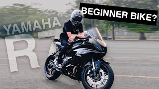 Is the Yamaha R7 a BEGINNER BIKE  R7 as a FIRST BIKE [upl. by Nnaeirelav]